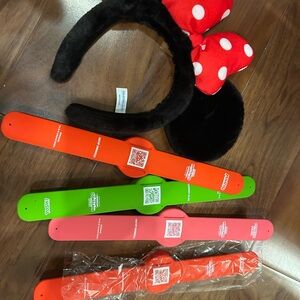 Disney Red and Nintendo worlds universal MagicBands with Minnie Mouse Ears